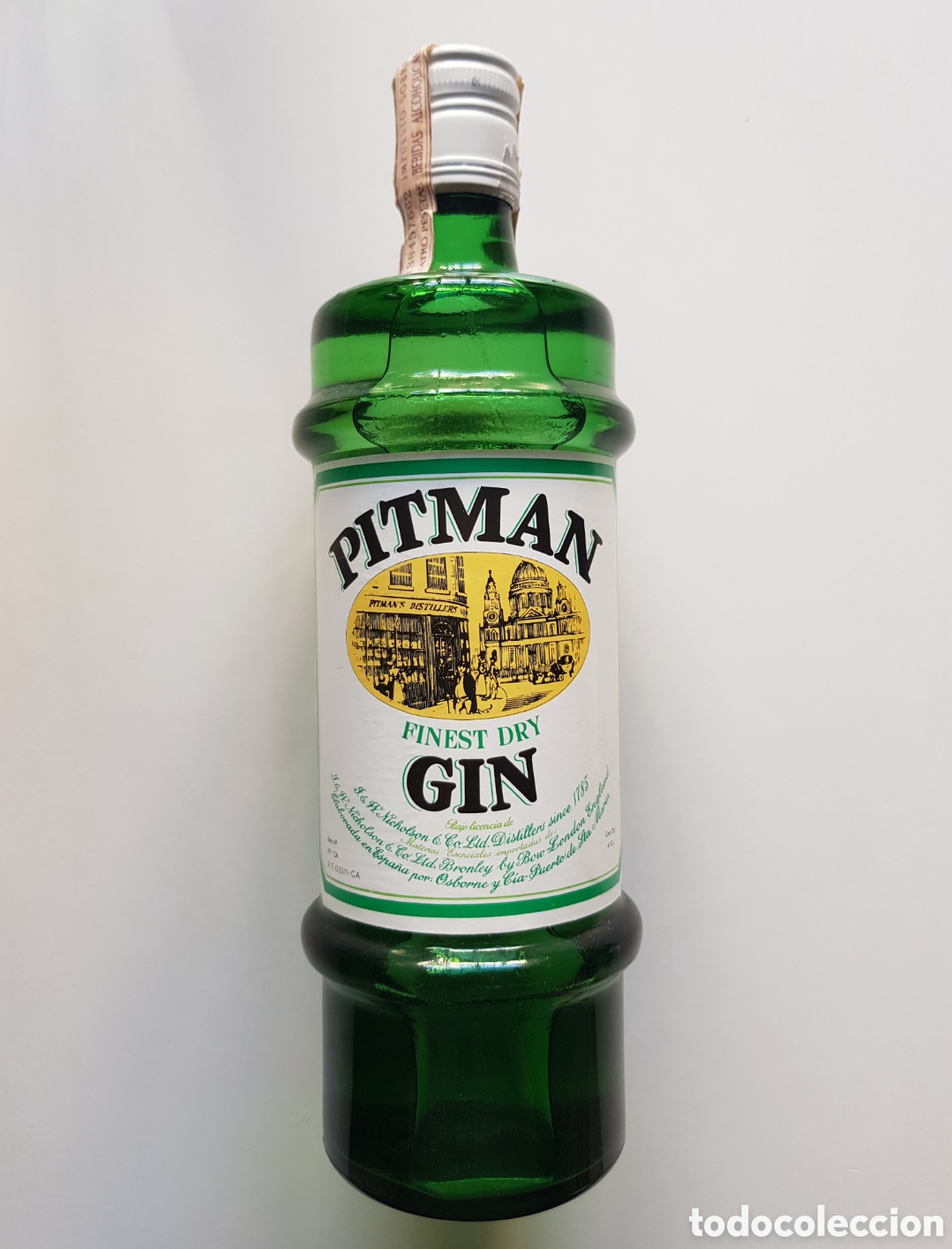Botellas antiguas: Botella ginebra Pitman Gin - Foto 1