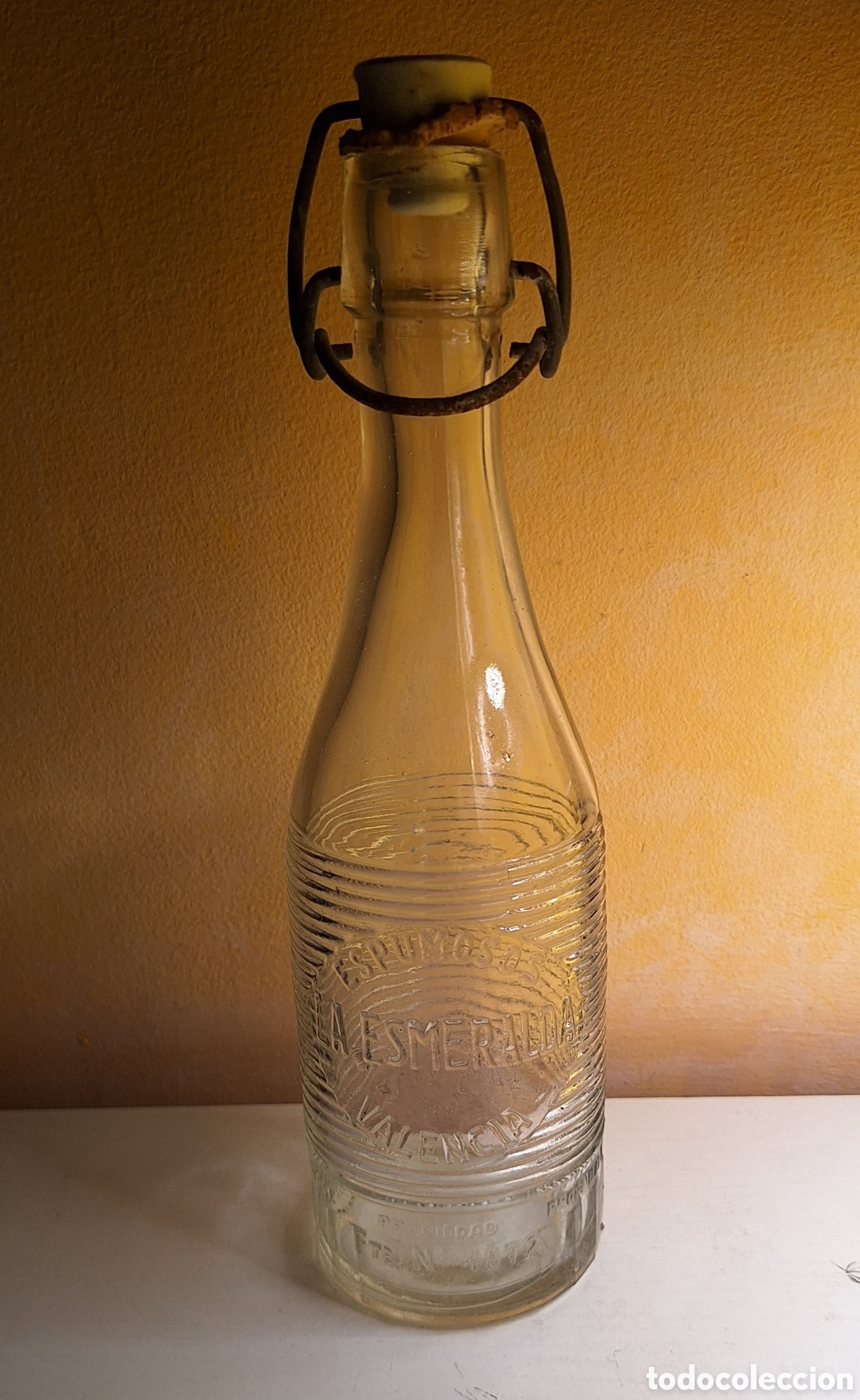 Botellas antiguas: Antigua Botella de Gaseosa - Espumosos La Esmeralda - Valencia -