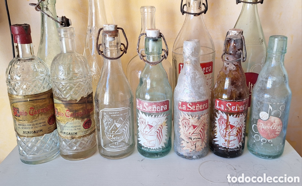 Botellas antiguas: Gran Lote de 32 Botellas Antiguas Variadas - Foto 6
