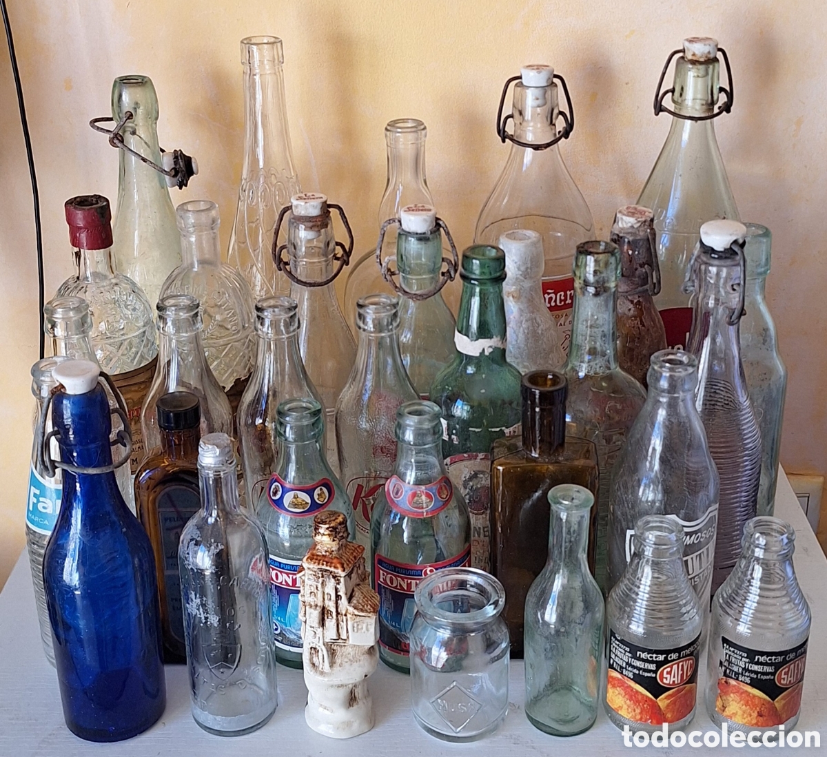 Botellas antiguas: Gran Lote de 32 Botellas Antiguas Variadas - Foto 30