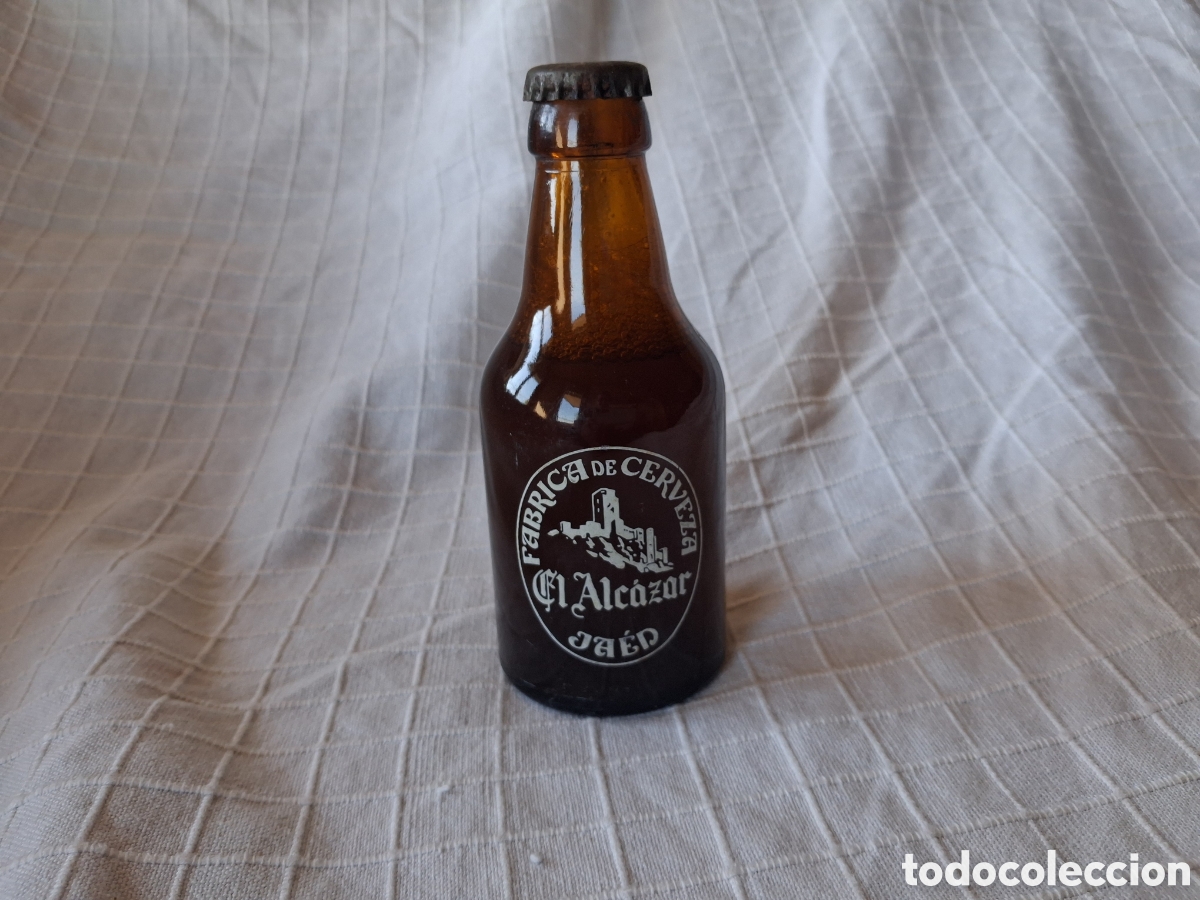 Botellas antiguas: Botella de cerveza el alcazar - Foto 1