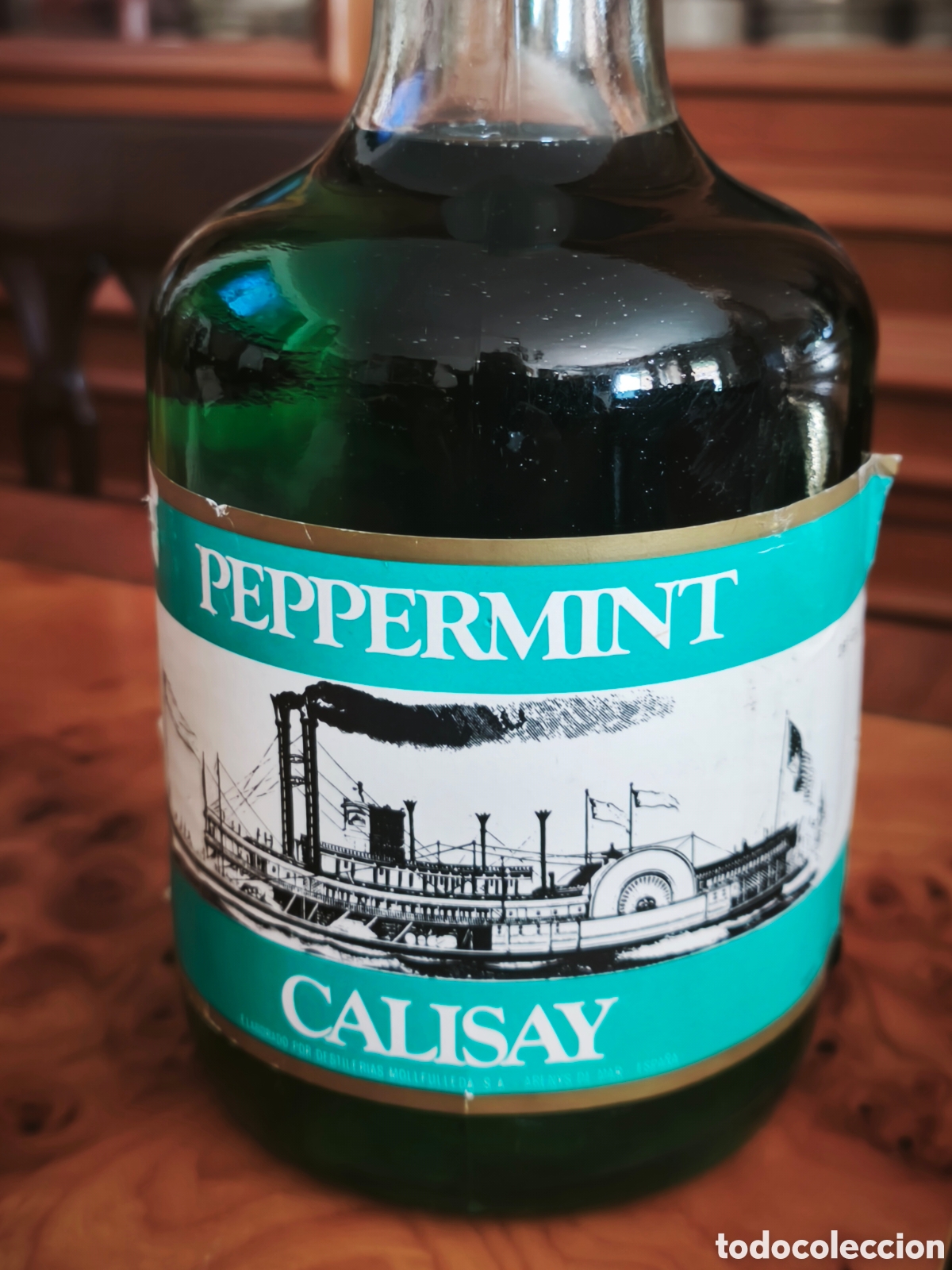 Botellas antiguas: Peppermint Calisay (licor de menta) - Foto 2