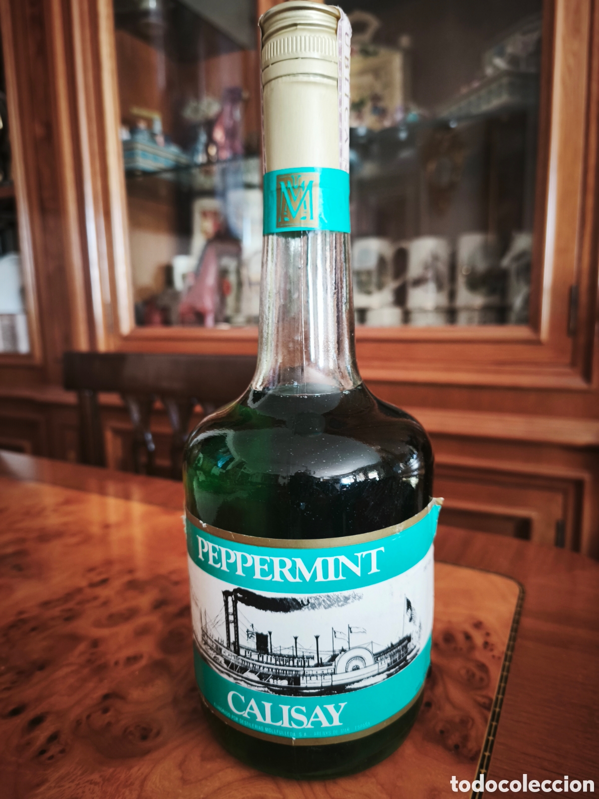 Botellas antiguas: Peppermint Calisay (licor de menta) - Foto 1