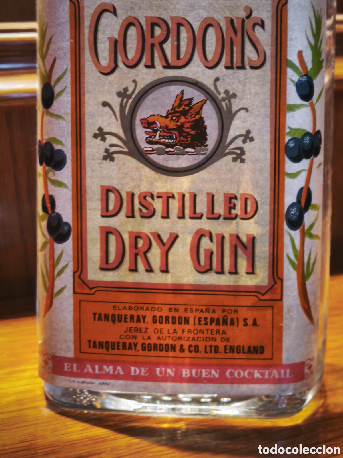 Botellas antiguas: Gordons Distilled Dry Gyn - Foto 2