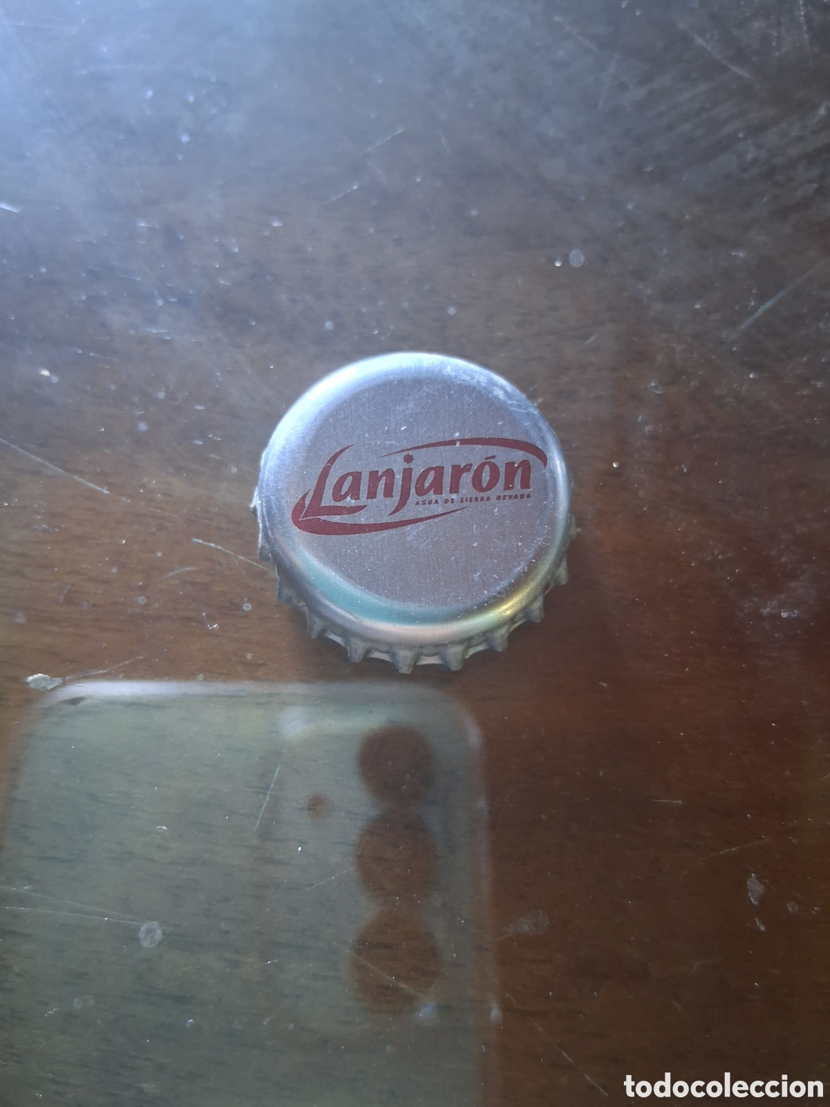 Botellas antiguas: Chapa para botella de agua Lanjaron Granada