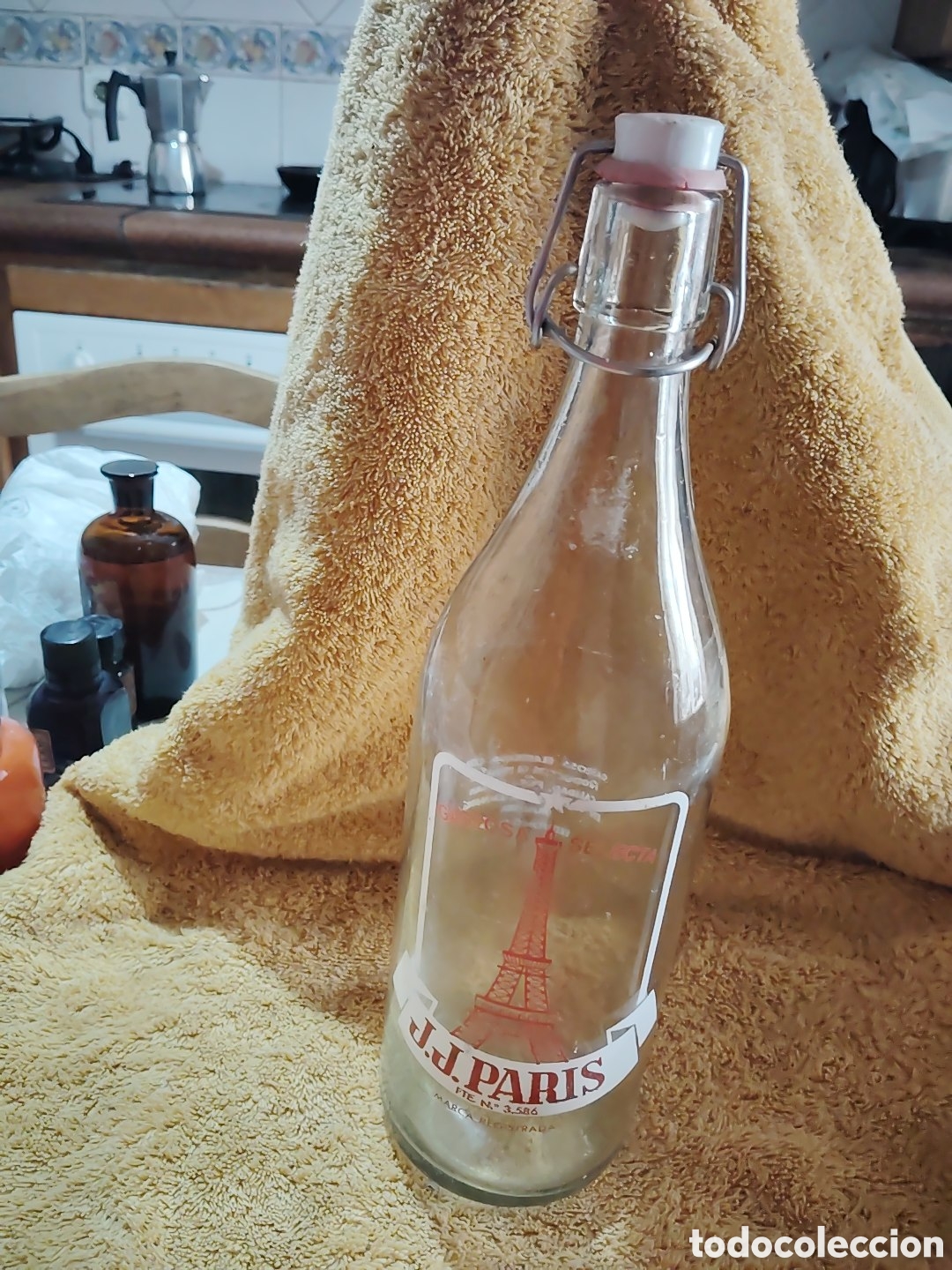 Botellas antiguas: J.J. PARIS. BOTELLA DE GASEOSA - Foto 5