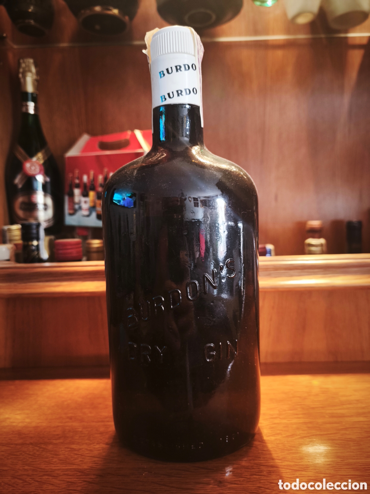 Botellas antiguas: Botella de Burdons Dry Gin - Foto 6