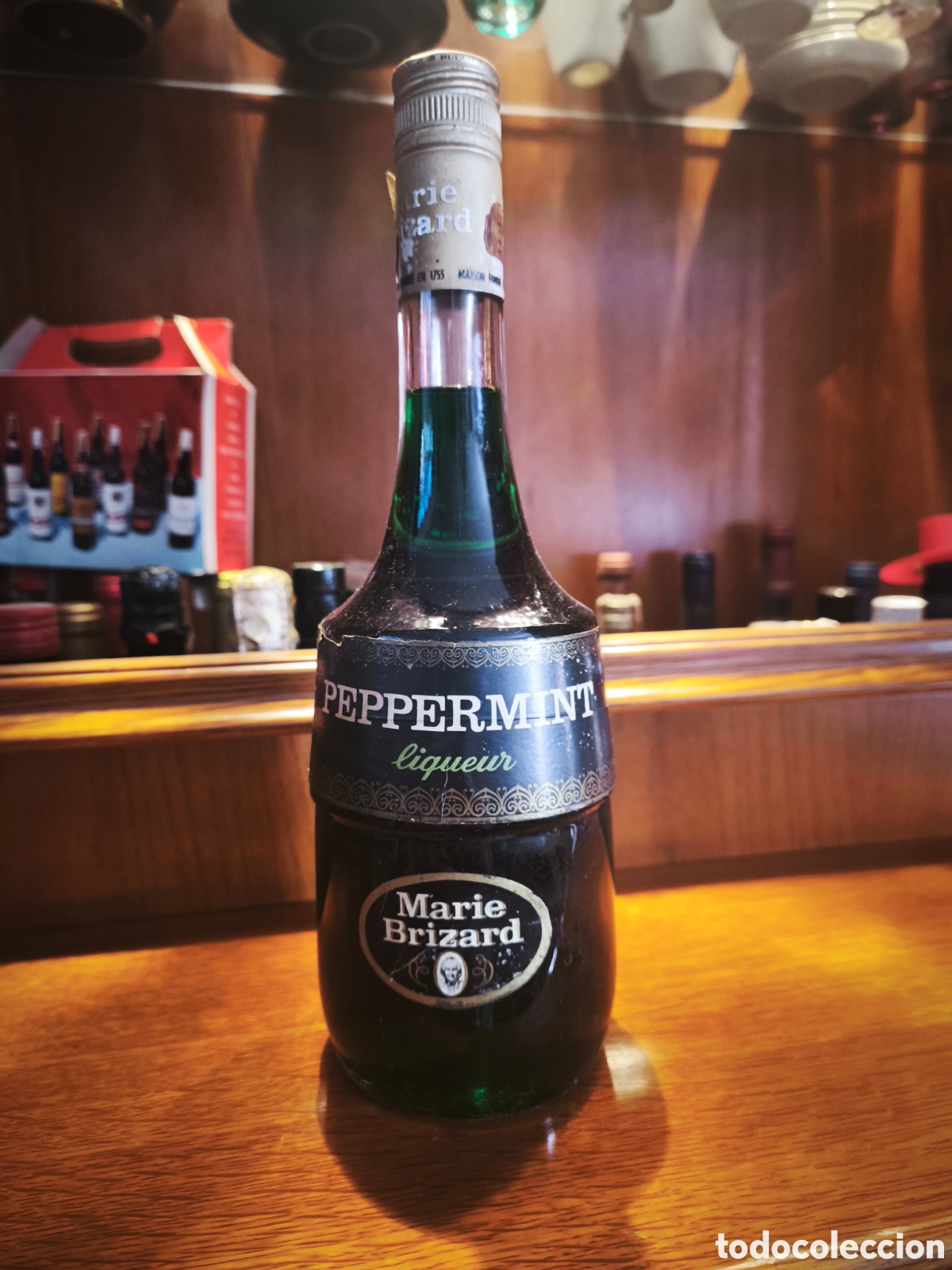 Botellas antiguas: Licor peppermint marca Marie Brizard