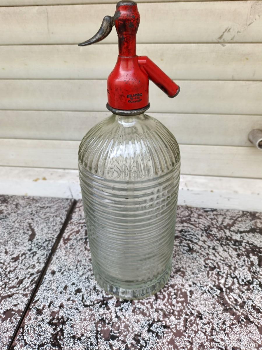 Botellas antiguas: SIFON GRIFO PLOMO DOMINGO RODRIGU[EZ] &rdquo;TRUBIA&rdquo;, ASTURIAS