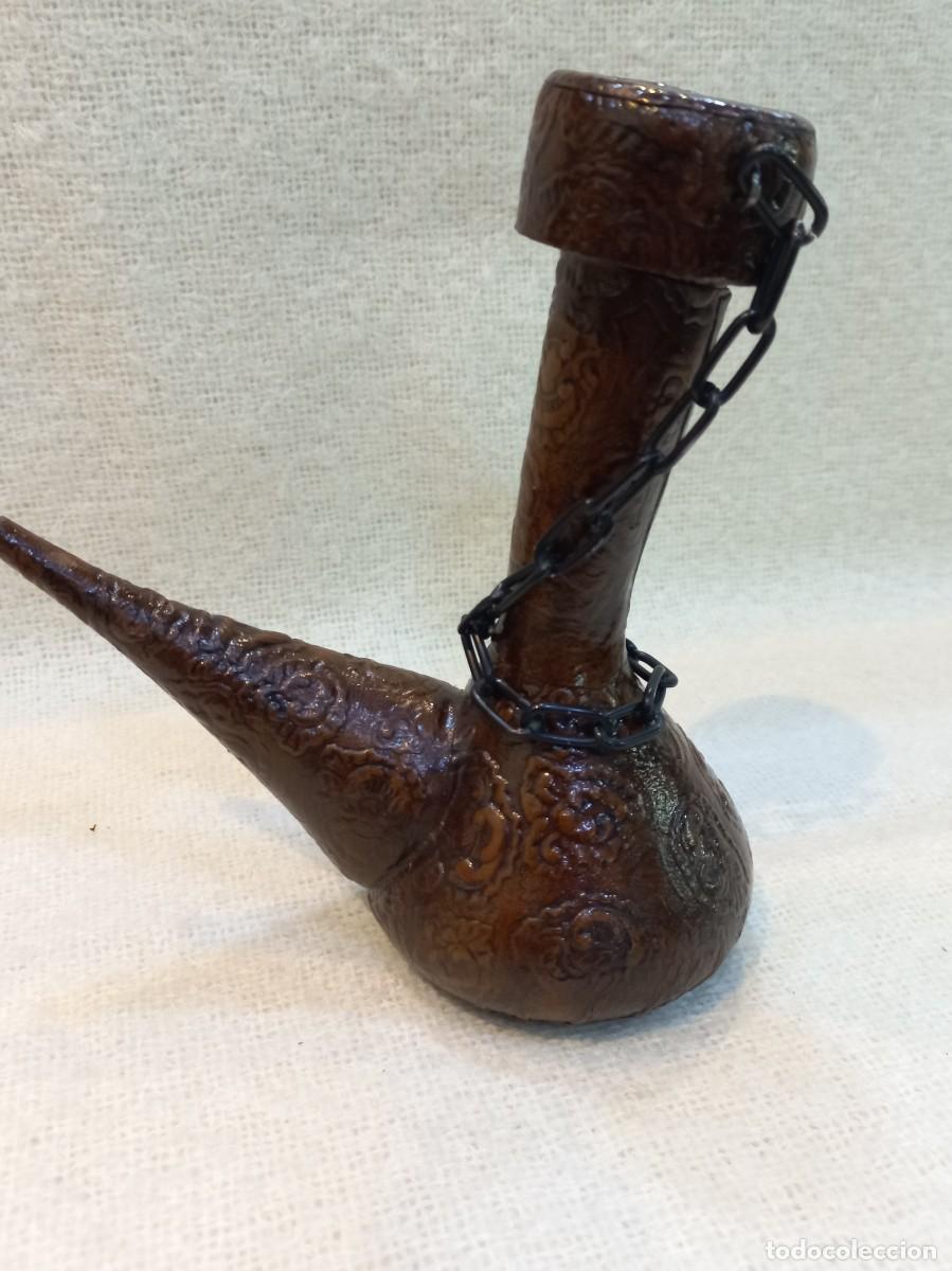 Botellas antiguas: PORR&Oacute;N -PIEL CUERO(17cm)