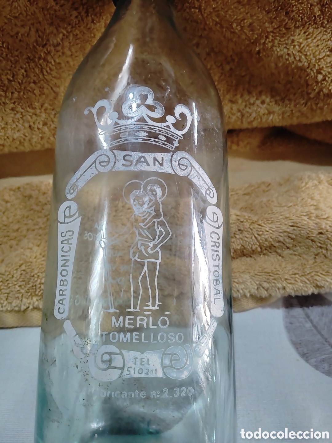 Botellas antiguas: Carb&oacute;nicas San Crist&oacute;bal. Merlo. Tomelloso.