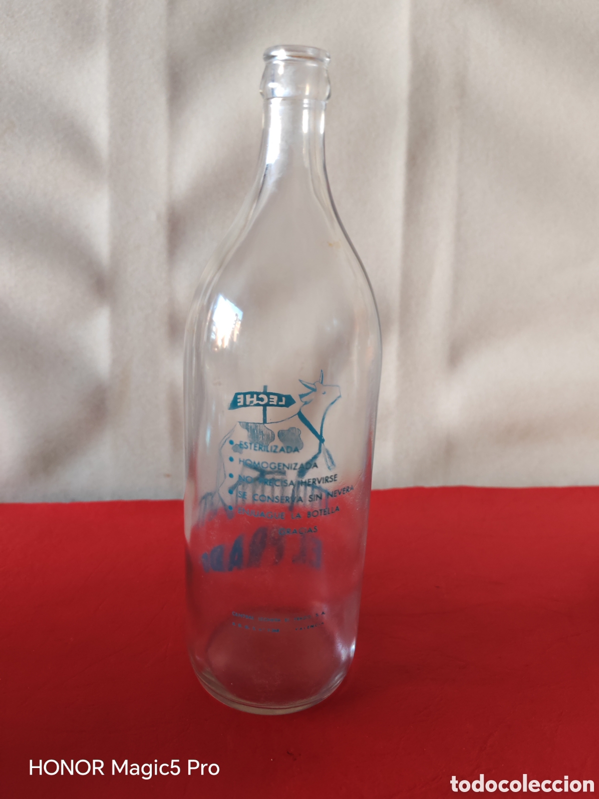 Botellas antiguas: Antigua botella de leche EL PRADO - Foto 2