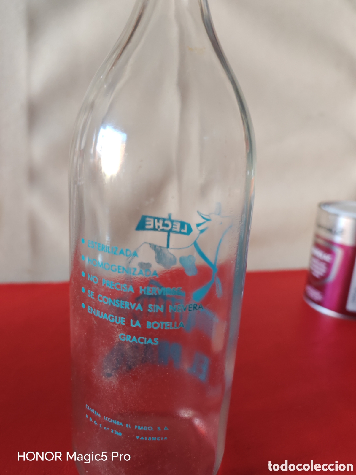 Botellas antiguas: Antigua botella de leche EL PRADO - Foto 4