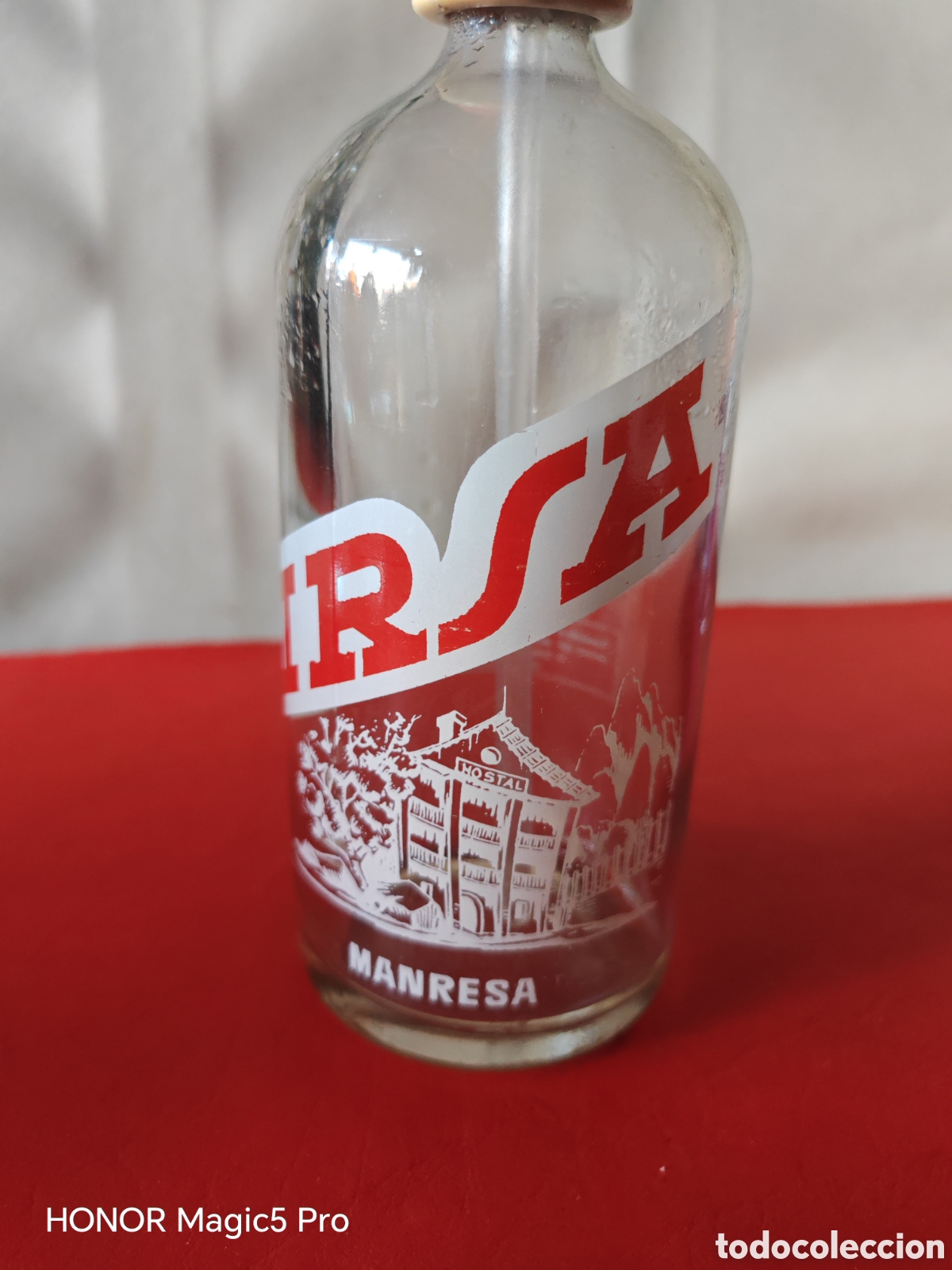 Botellas antiguas: Antiguo sif&oacute;n IRSA. Manresa - Foto 3