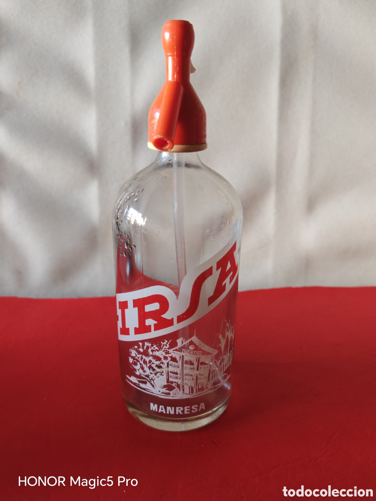 Botellas antiguas: Antiguo sif&oacute;n IRSA. Manresa