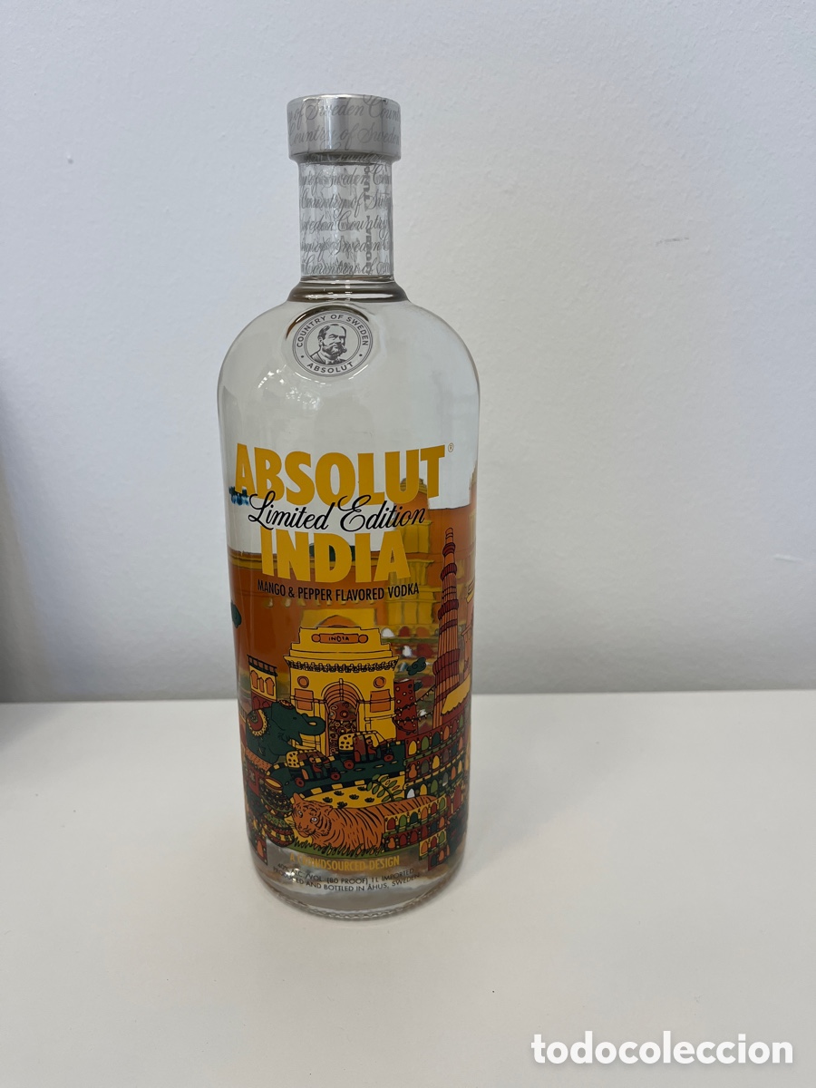 Botellas antiguas: Vodka Absolut Edici&oacute;n Limitada India - Foto 1