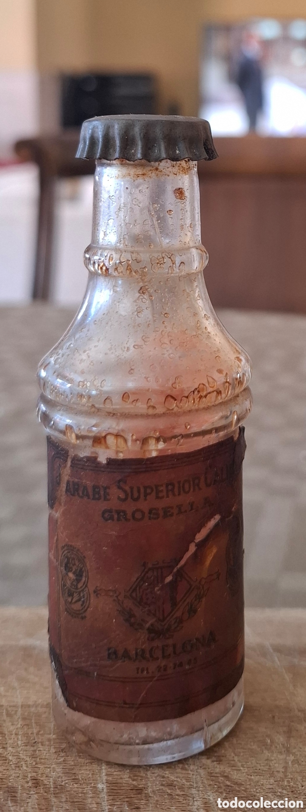 Botellas antiguas: Botellin jarabe Santa Fe muy antiguo