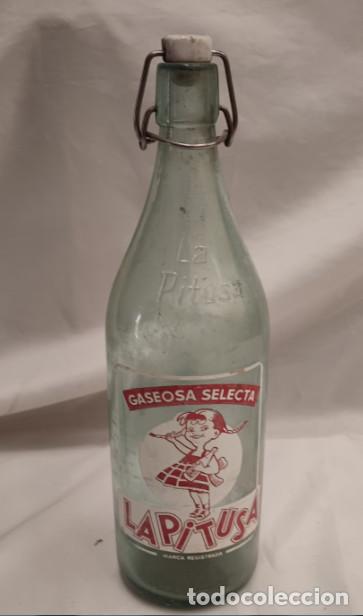 Botellas antiguas: ANTIGUA BOTELLA DE GASEOSA LA PITUSA, LETRAS EN RELIEVE