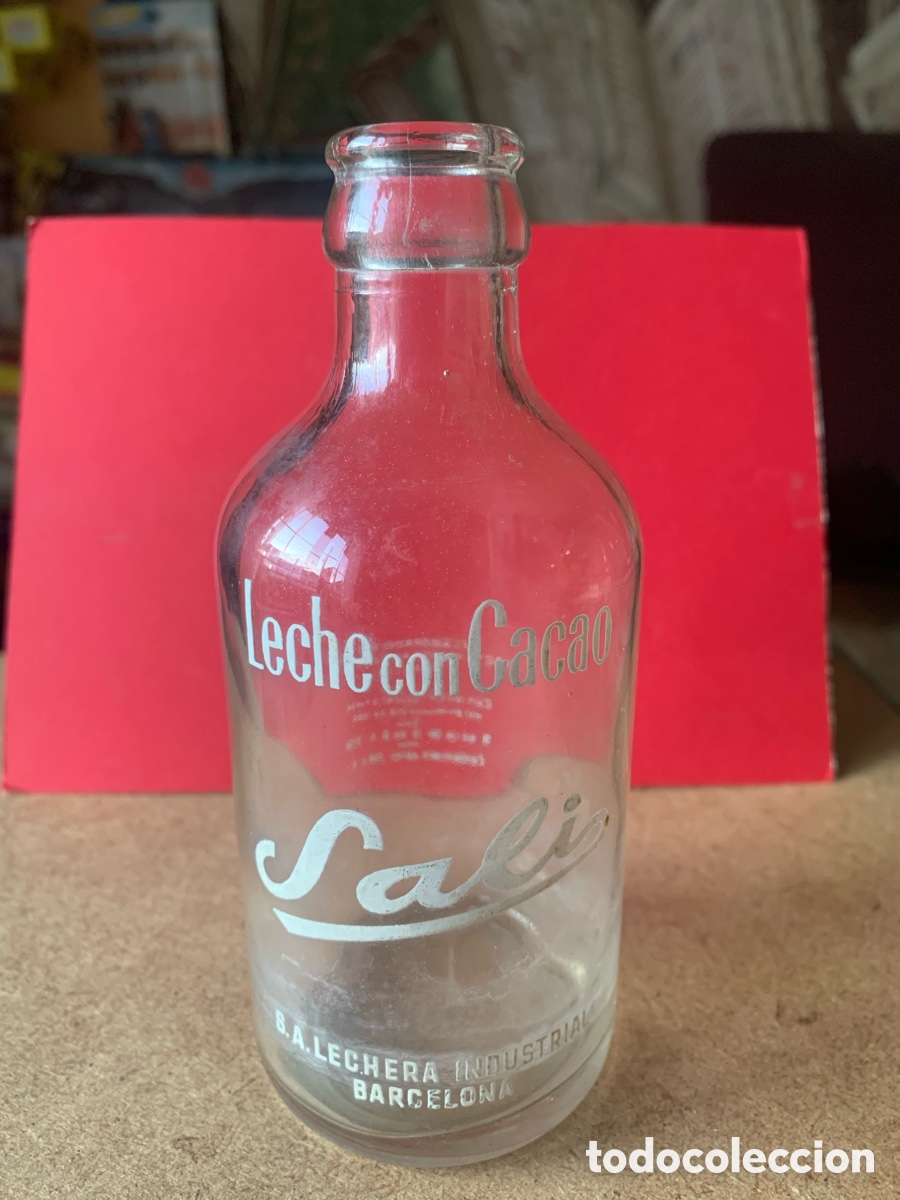 Botellas antiguas: BOTELLA DE LECHE CON CACAO SAL&Iacute; . A&Ntilde;OS 60/70.
