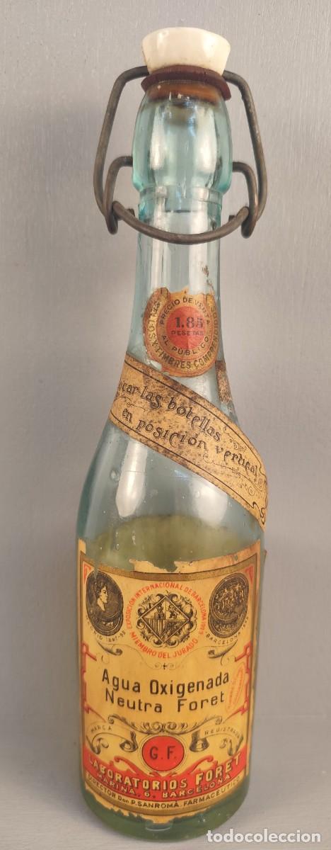 Botellas antiguas: Botella agua oxigenada neutra Foret