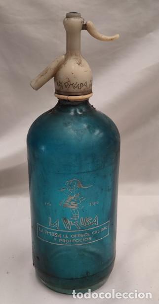 Botellas antiguas: ANTIGUA BOTELLA, SIFON DE LA PITUSA, PATENTE TORROJA ETERNA, 4&ordf;