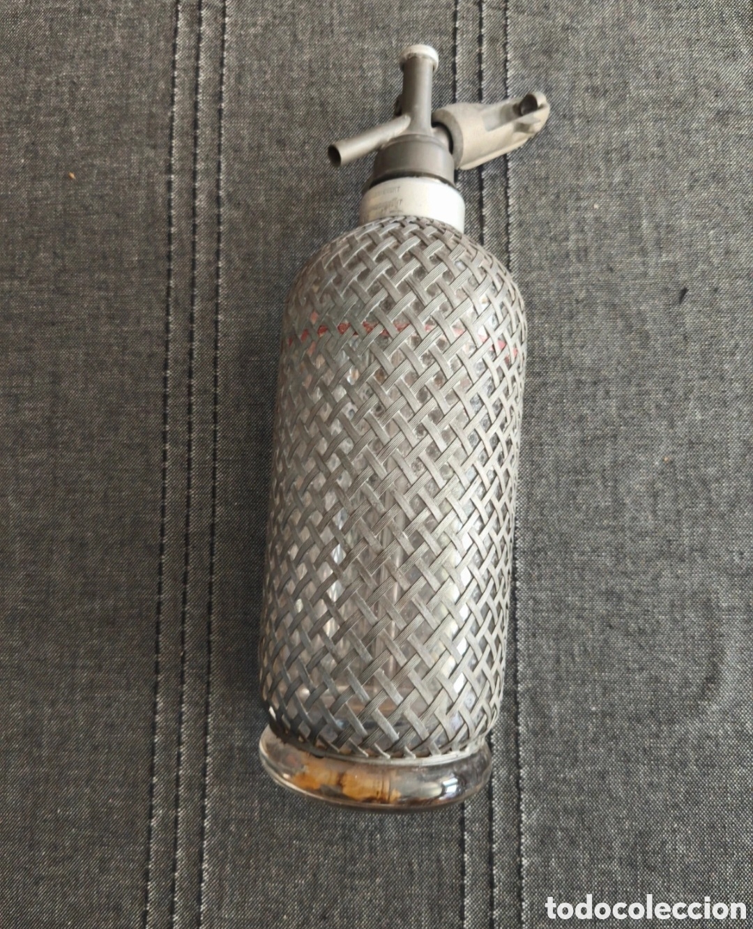 Bottiglie antiche: Sifon ingles de malla metalica