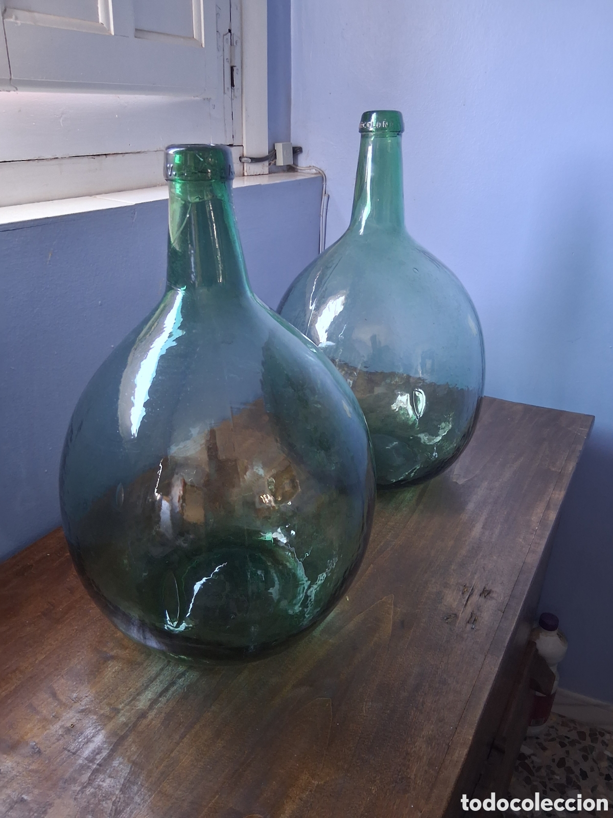 Botellas antiguas: 2 garrafas botella damajuana grandes de 18 o 20 litros de cristal marca Barcelona
