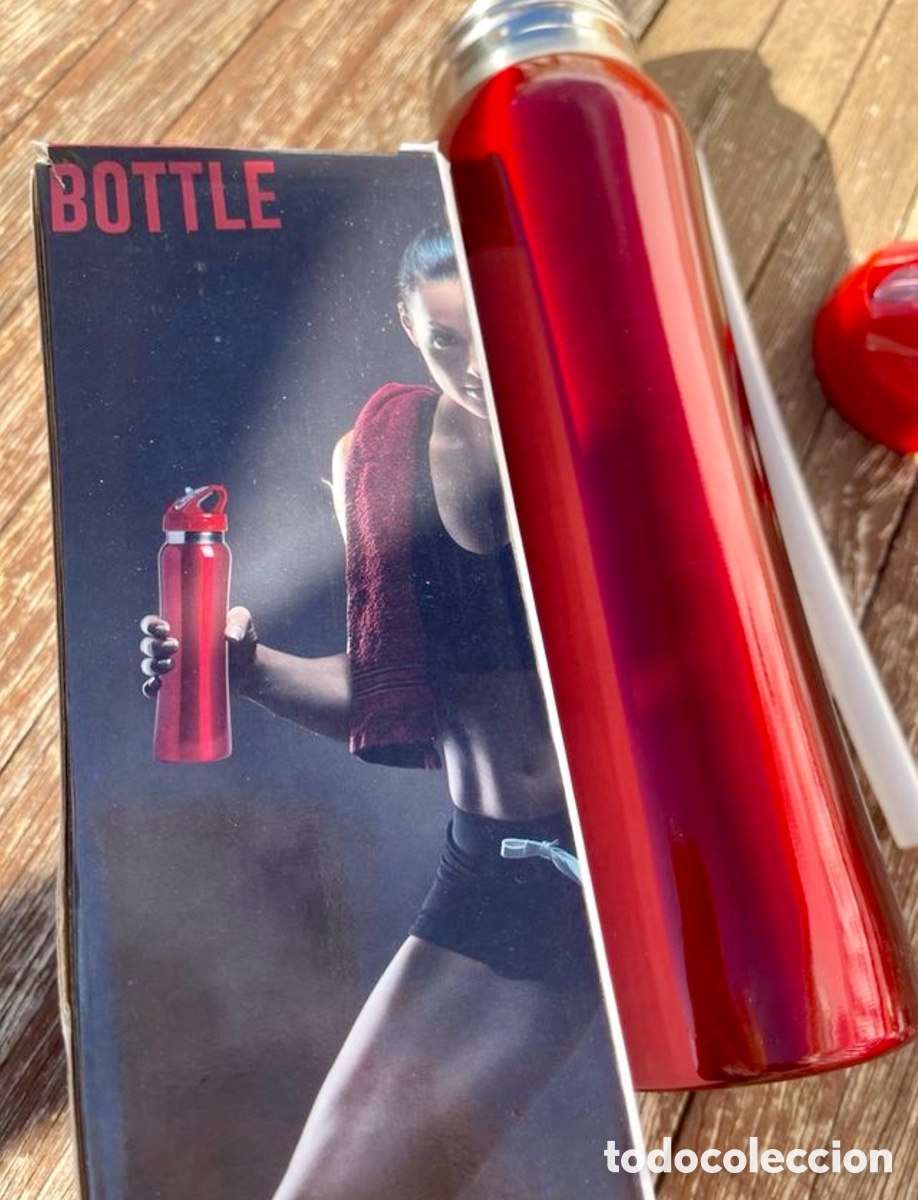 Botellas antiguas: Botella Deportiva Aluminio Roja 800ml