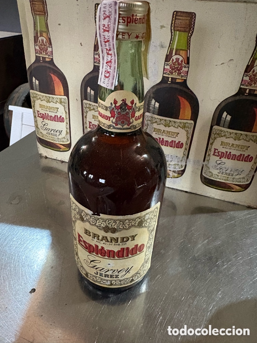 Botellas antiguas: Botella Brandy Espl&eacute;ndido Garvey - Foto 1