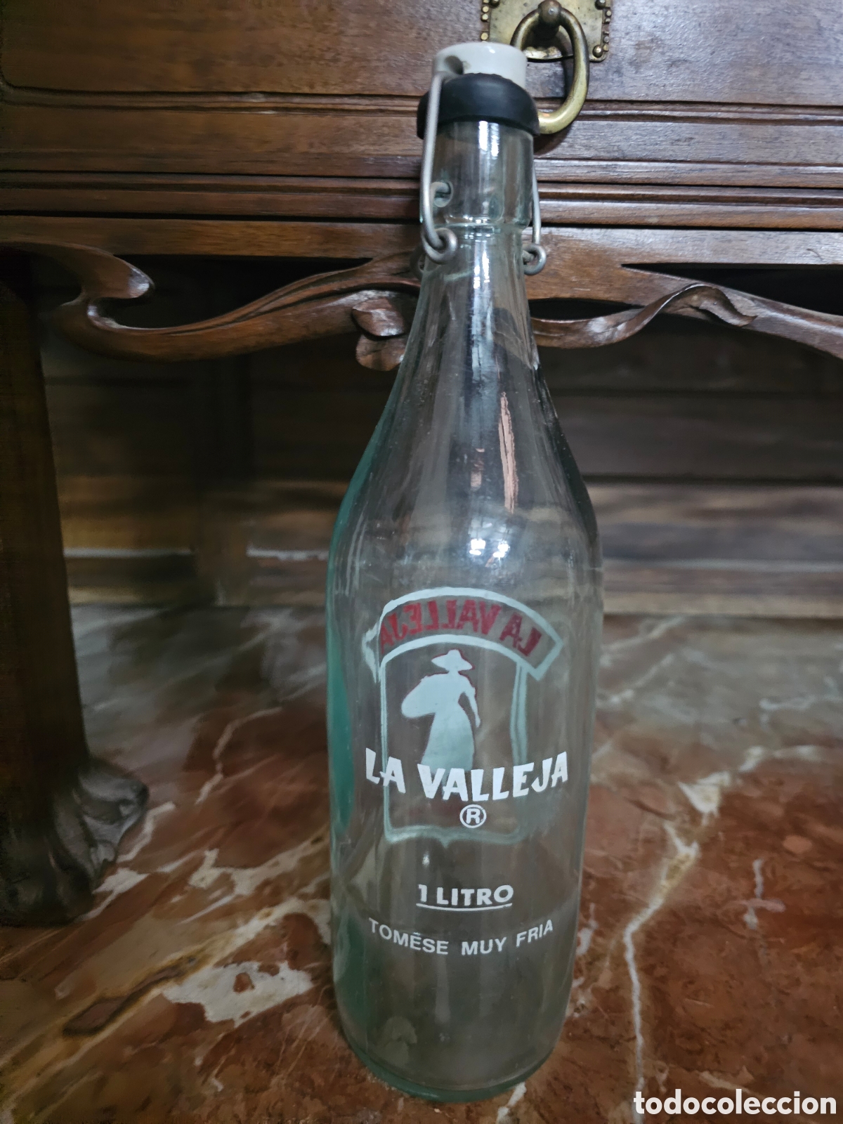 Botellas antiguas: Gaseosa La Valleja. Botella de 1 L - Foto 2