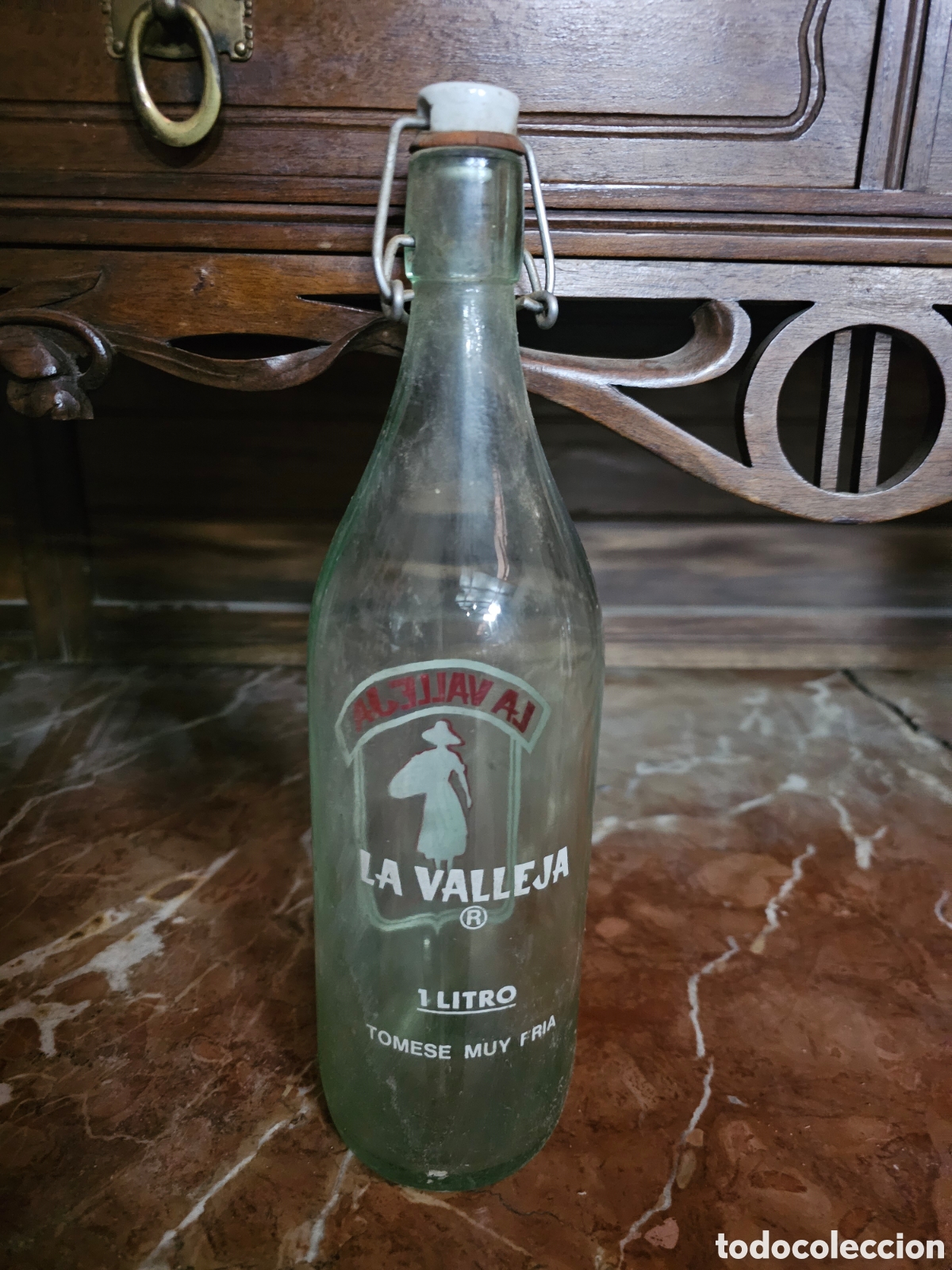 Botellas antiguas: Gaseosa La Valleja. Botella de 1 L - Foto 2