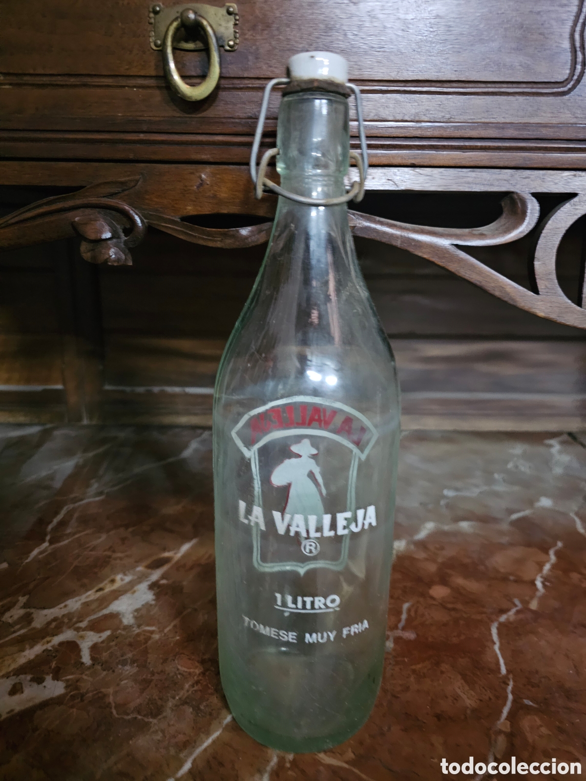 Botellas antiguas: Gaseosa La Valleja. Botella de 1 L - Foto 2