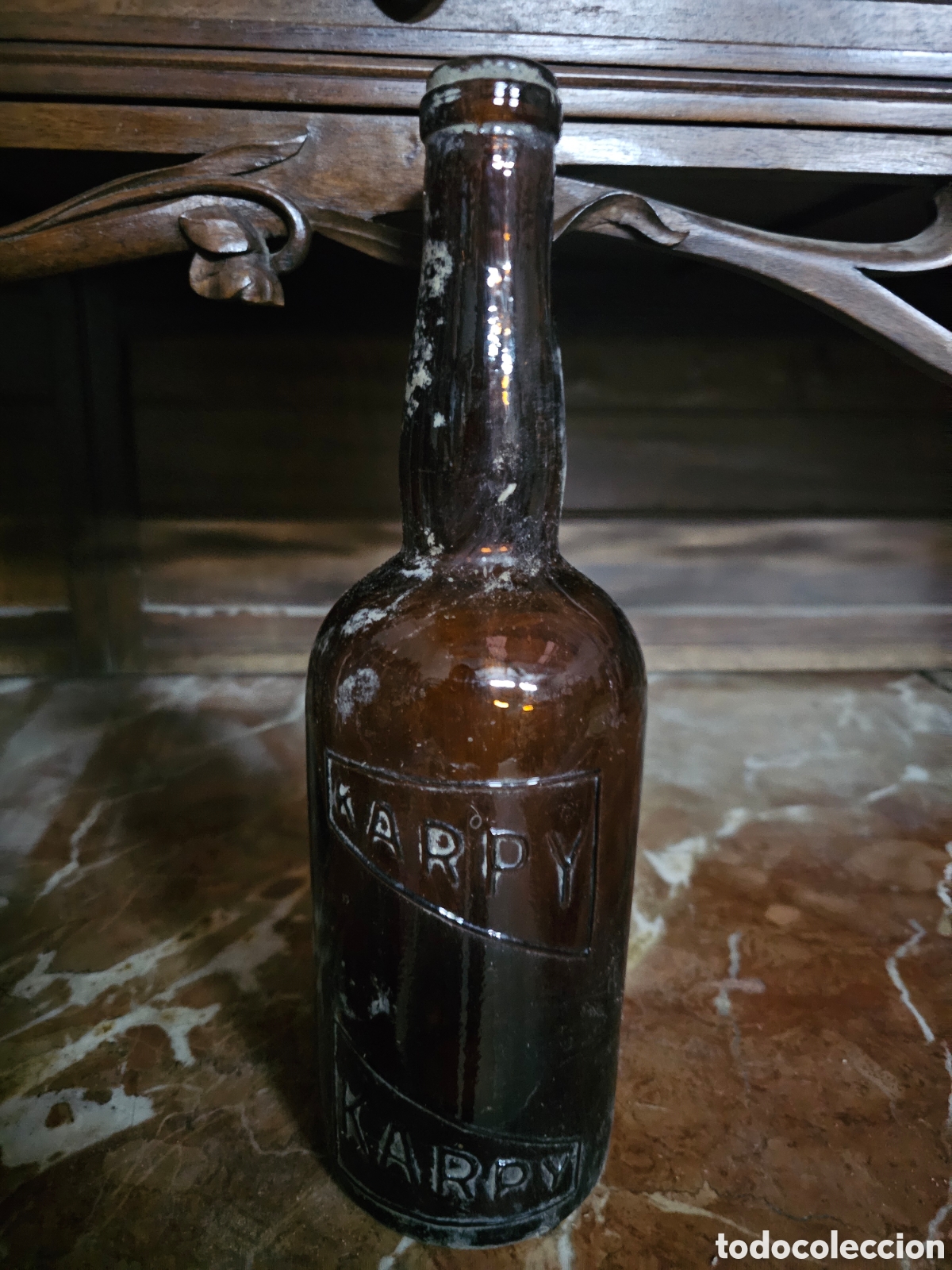 Botellas antiguas: Antigua botella karpy licor - Foto 1