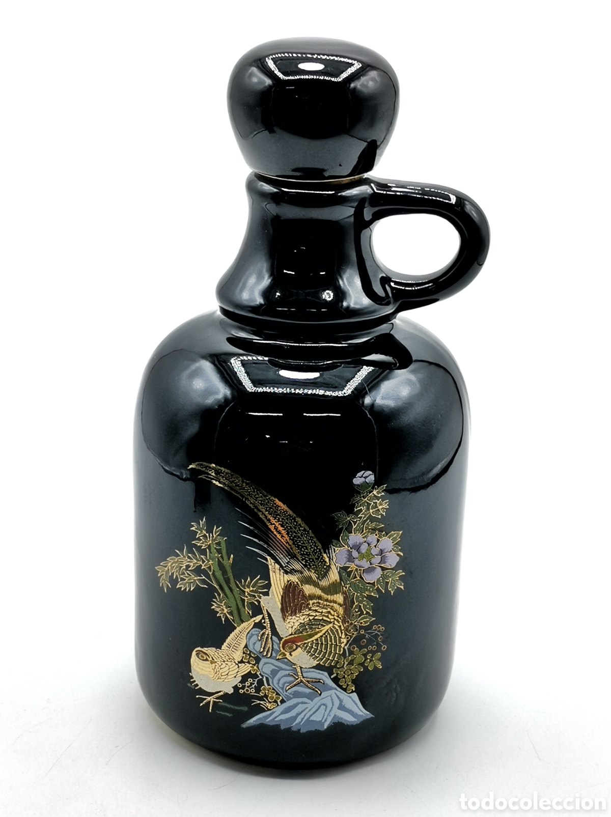 Botellas antiguas: BOTELLA DE CER&Aacute;MICA DE LICOR CON MOTIVOS DECORATIVOS ORIENTALES