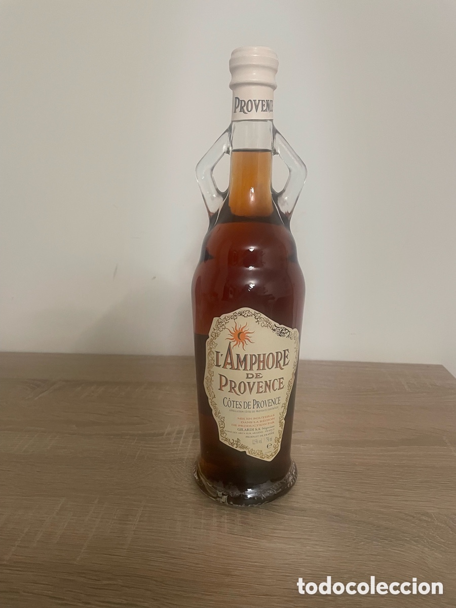 Botellas antiguas: Botella L&rsquo;Amphore de Provence C&ocirc;tes de Provence Gilardi &Aacute;nfora con Asas 75cl 2004