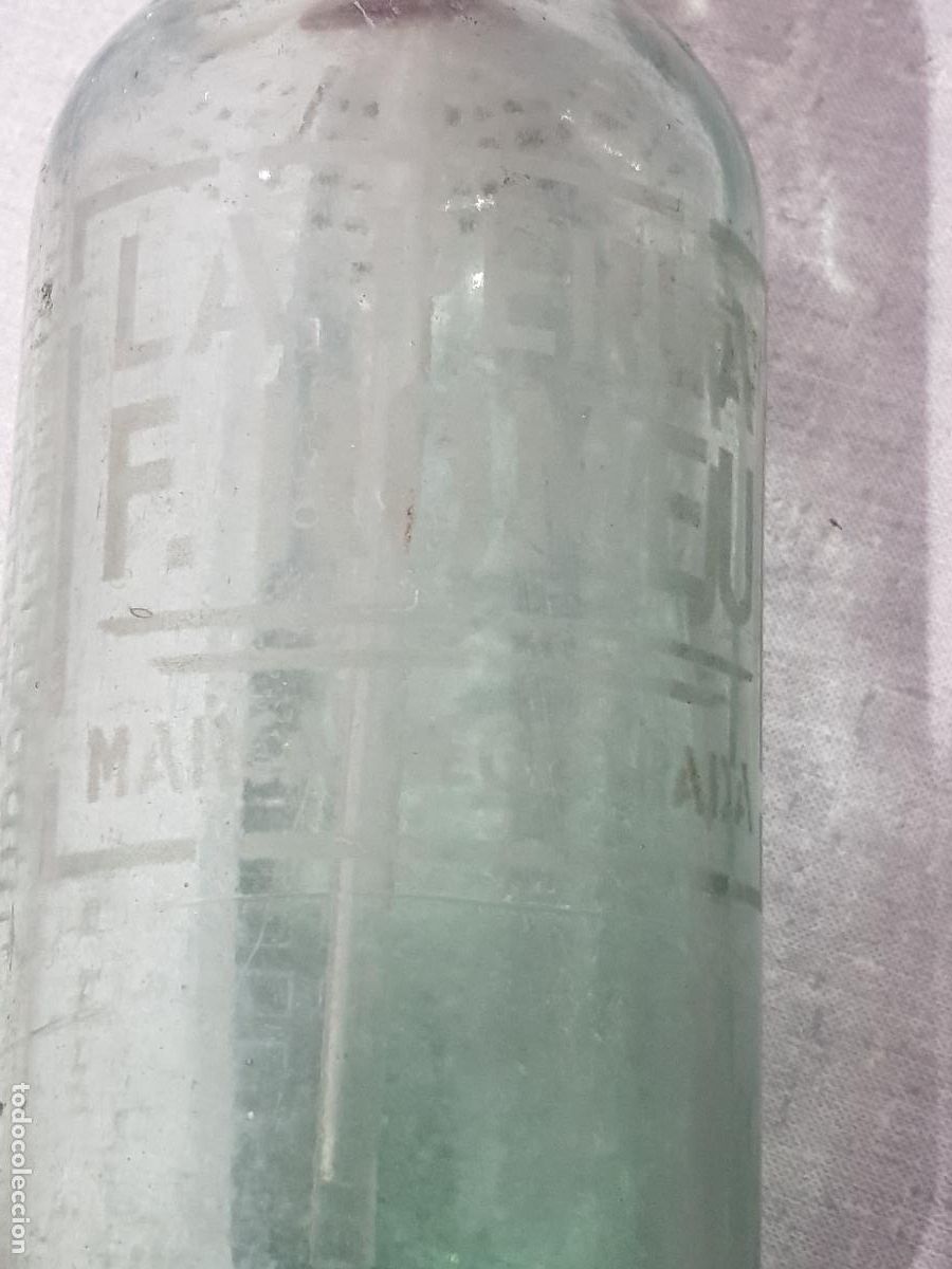 Botellas antiguas: BOTELLA SIFON MARCA LA PERLA F.ROMEU