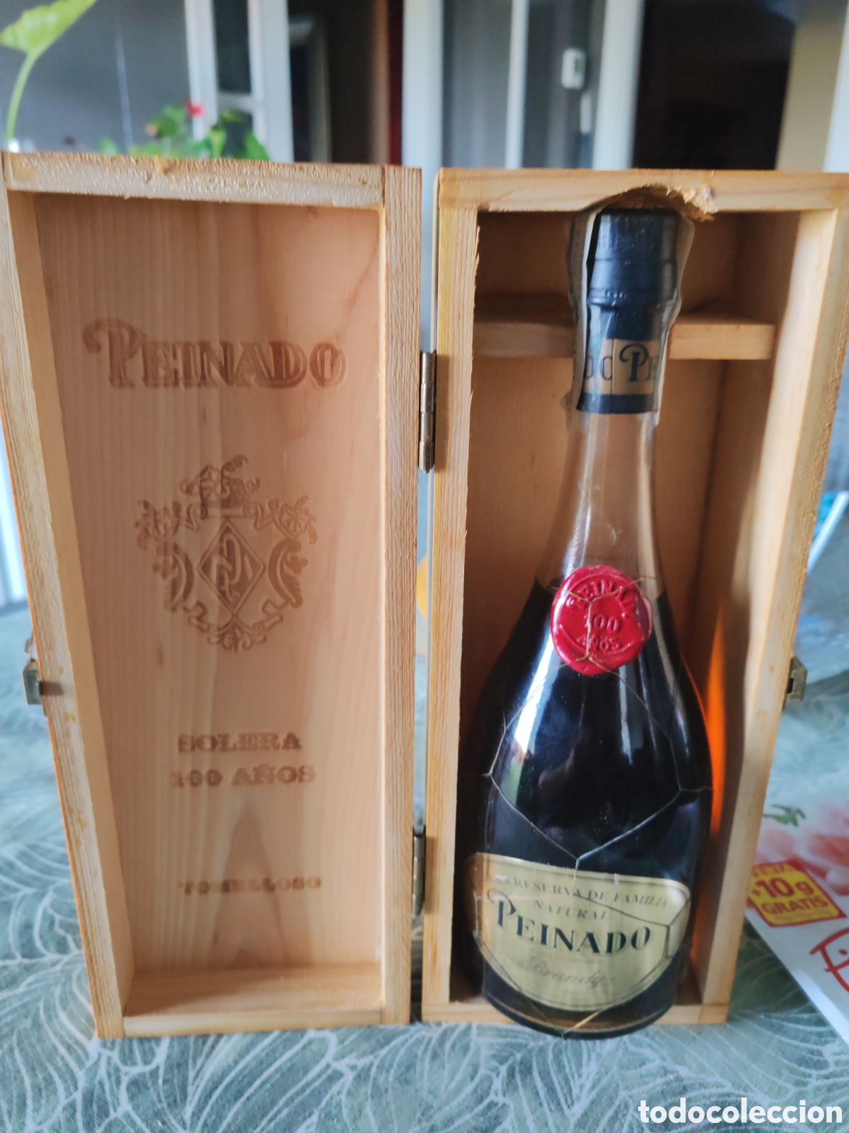 Botellas antiguas: Brandy Peinado solera 100 a&ntilde;os