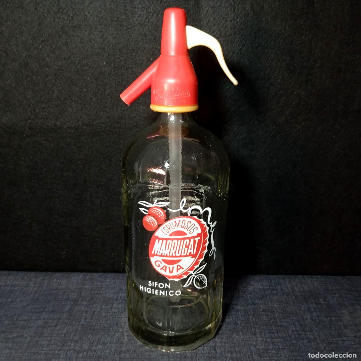 Botellas antiguas: ⚜️ &Ntilde;01. Botella de sif&oacute;n Espumosos Marrugat. Gav&agrave;. Buen estado. 1270 g