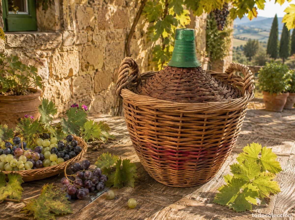 Botellas antiguas: DAMAJUANA FORRADA DE MIMBRE