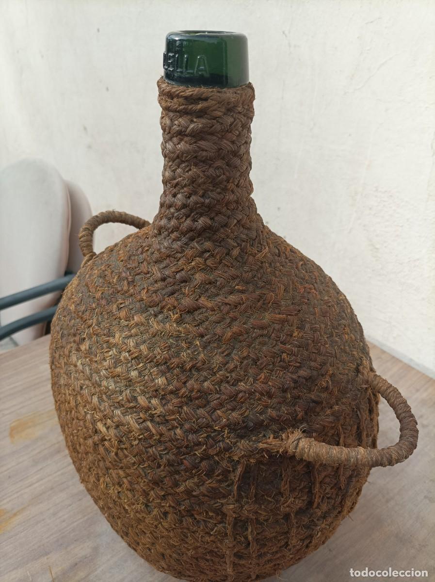 Botellas antiguas: DAMAJUANA FORRADA DE ESPARTO - Foto 3