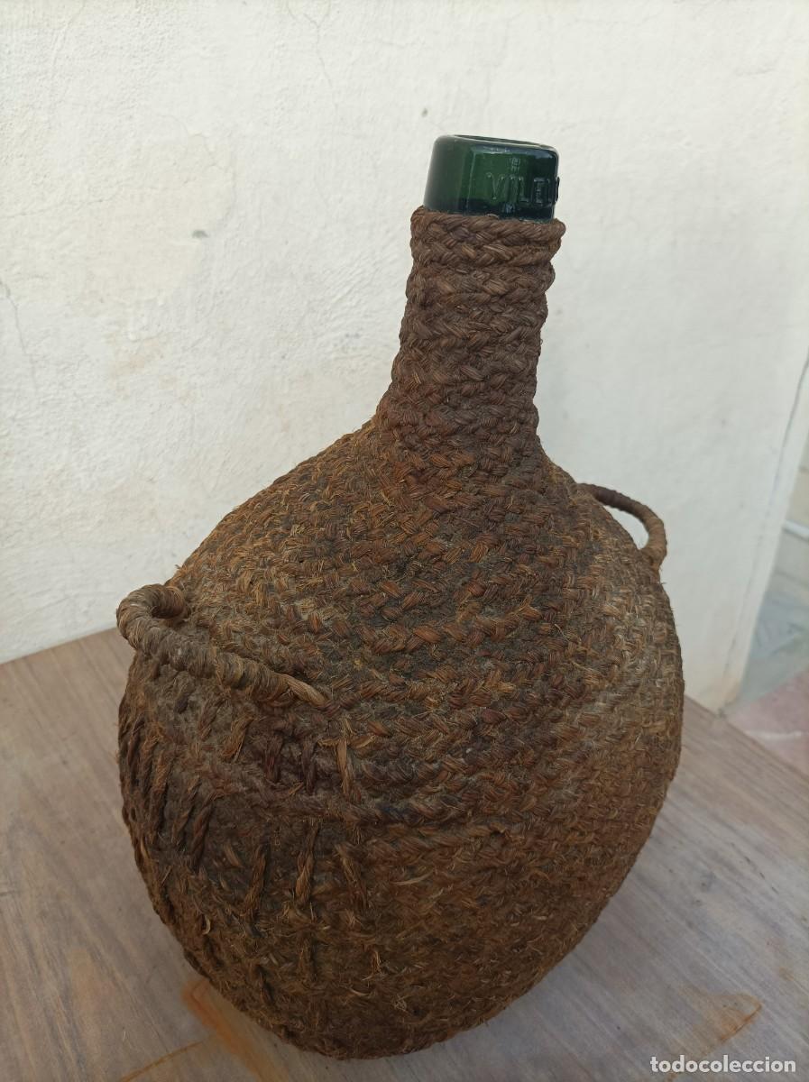 Botellas antiguas: DAMAJUANA FORRADA DE ESPARTO - Foto 4