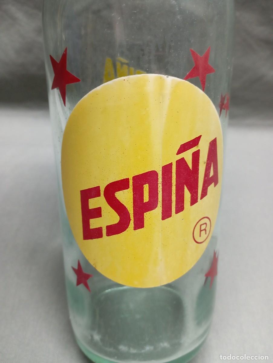 Botellas antiguas: ESPI&Ntilde;A, Santiago. Botella de gaseosa.
