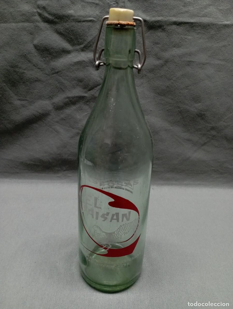 Botellas antiguas: EL FAIS&Aacute;N . Modelo 2. Botella de gaseosa. - Foto 2