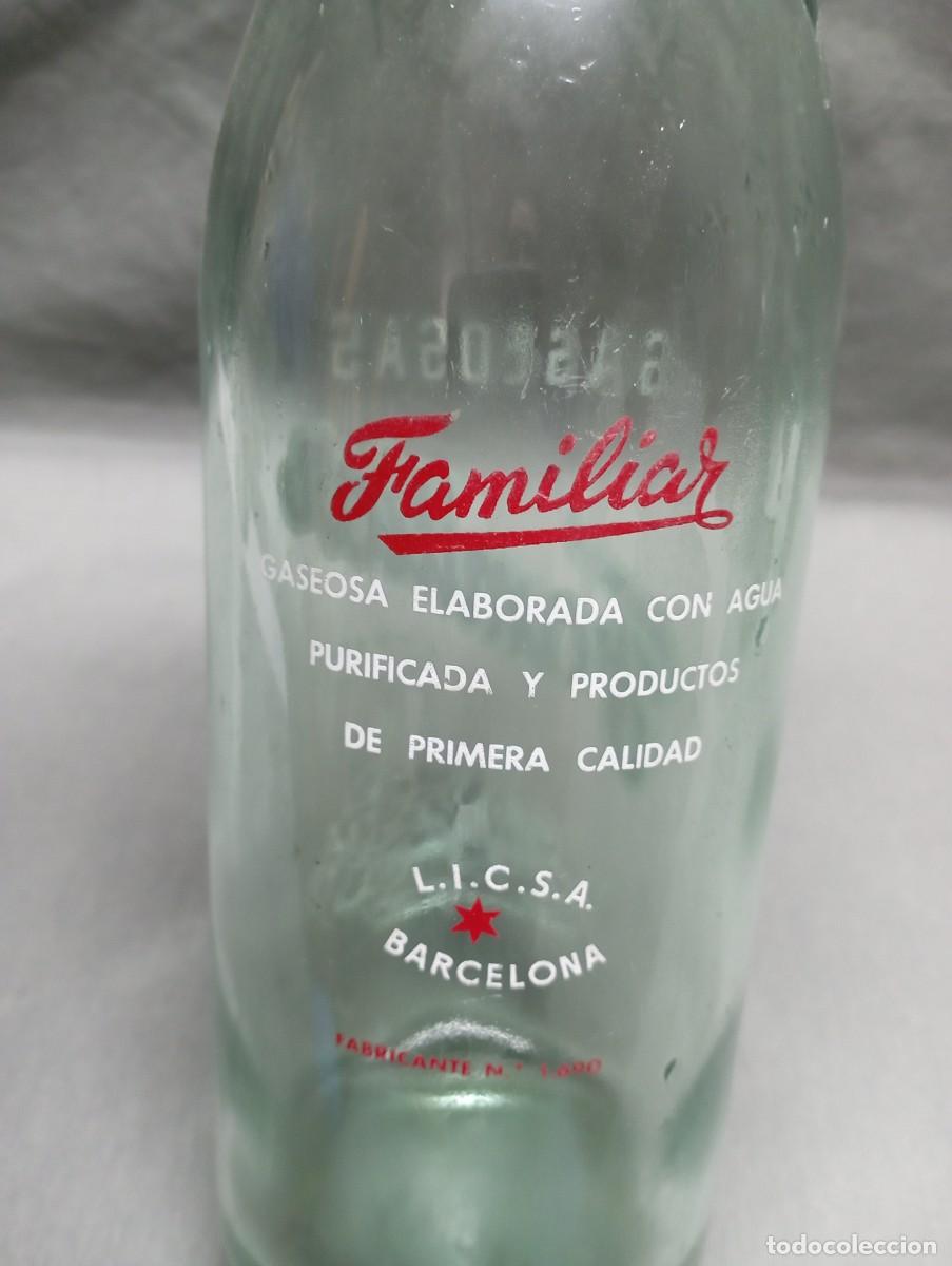 Botellas antiguas: FAMILIAR. Barcelona. Botella de gaseosa. - Foto 3