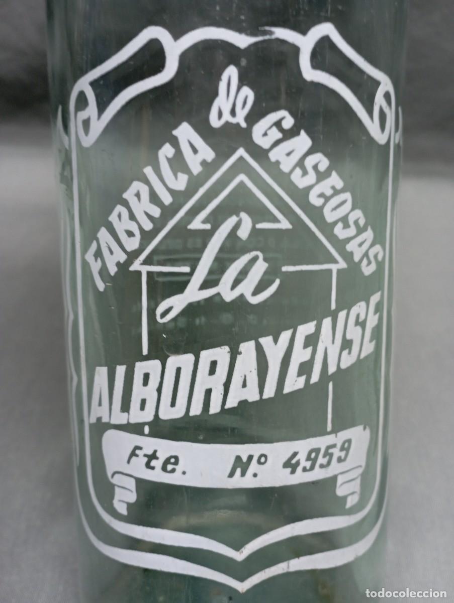 Botellas antiguas: LA ALBORAYENSE. Botella de gaseosa.
