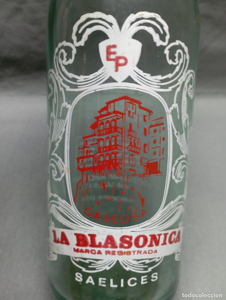 Botellas antiguas: LA BLAS&Oacute;NICA. Saelices. Botella de gaseosa.