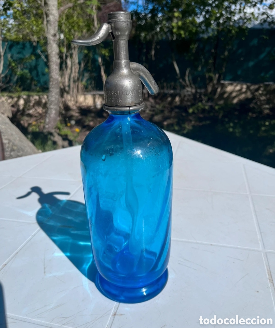 Botellas antiguas: Sifon azul intenso muy buen estado