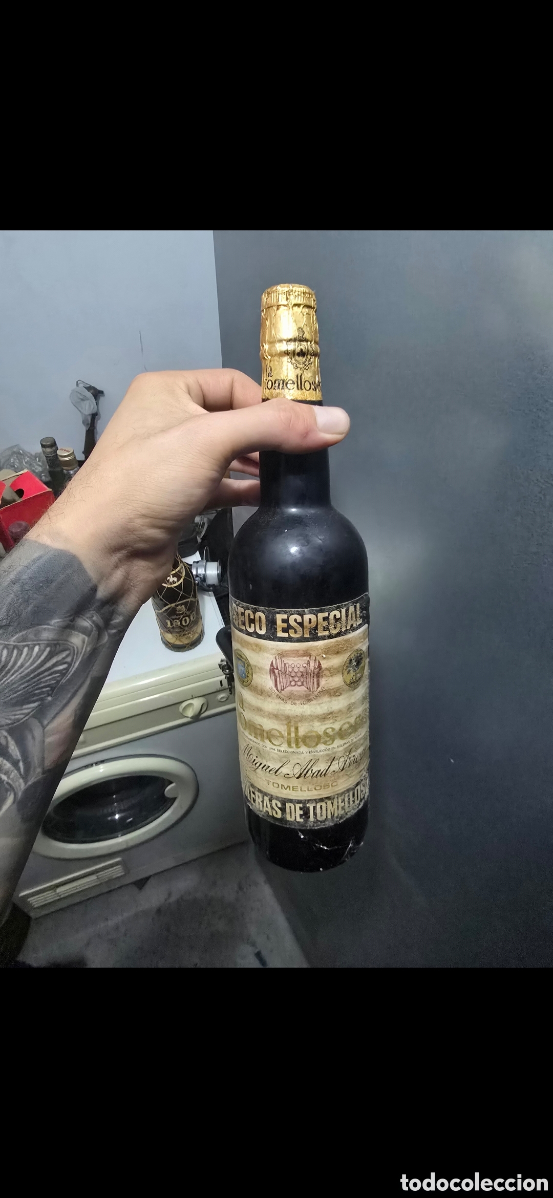 Botellas antiguas: Botella muy antigua, siempre en bodega - Foto 2