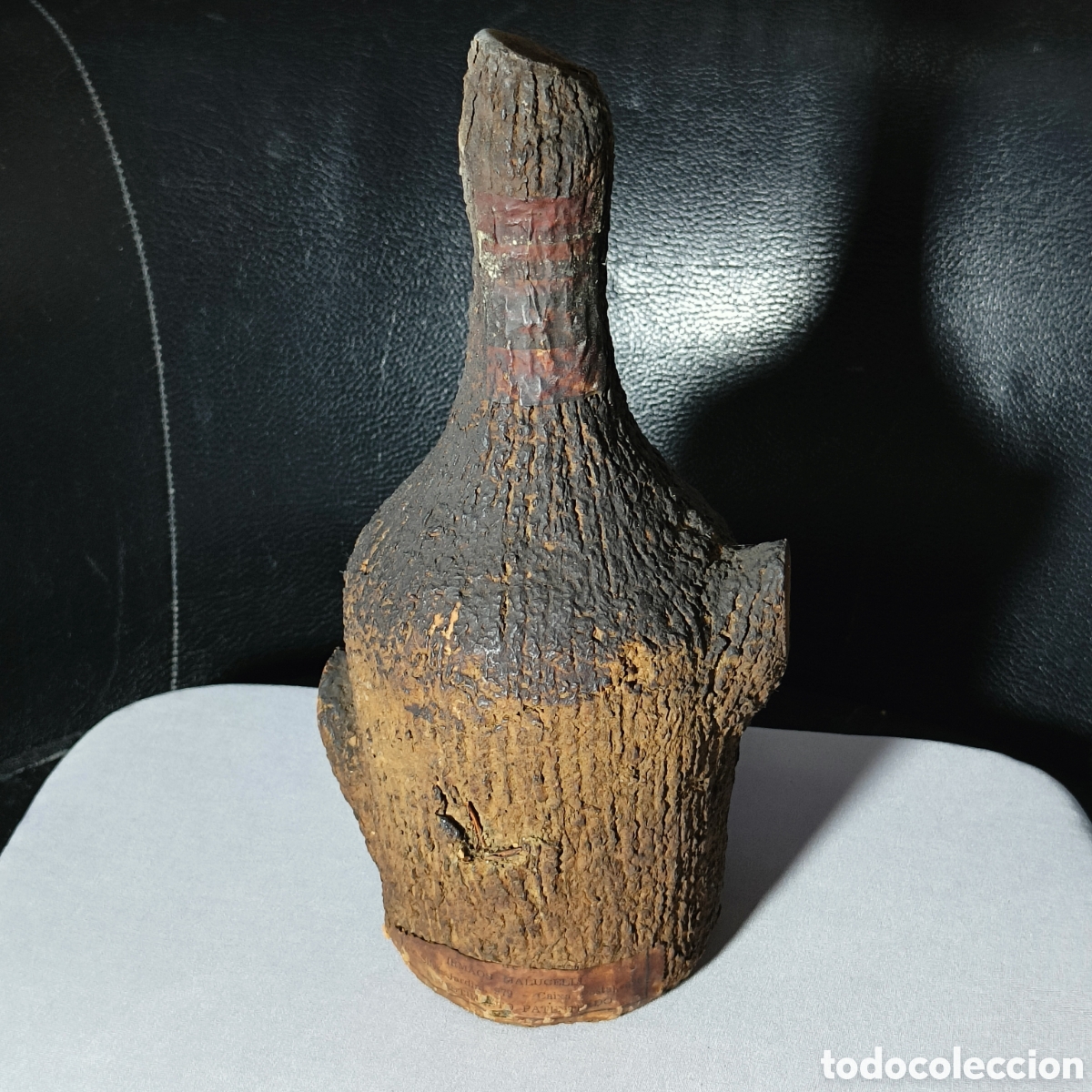 Botellas antiguas: Antigua Botella Tronco &Aacute;rbol Irm&atilde;os Malucelli - Revestimento Patenteado - Curitiba Brasil - A&ntilde;os 50