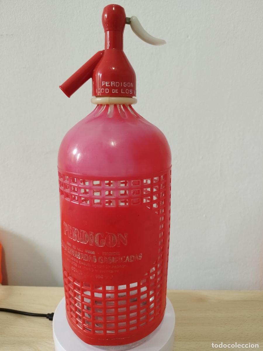 Botellas antiguas: Botella Sif&oacute;n Perdig&oacute;n Icod de Los Vinos (Tenerife) Aguas Envasadas Gasificadas Contenido 950 cm3